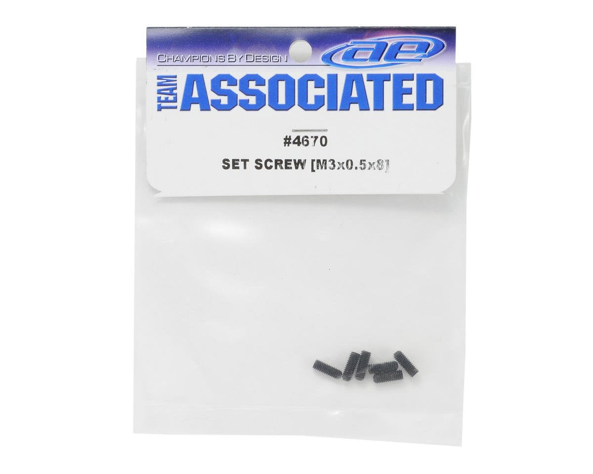 Team Associated 4670 Set Screw M3x0.5x8 (6)