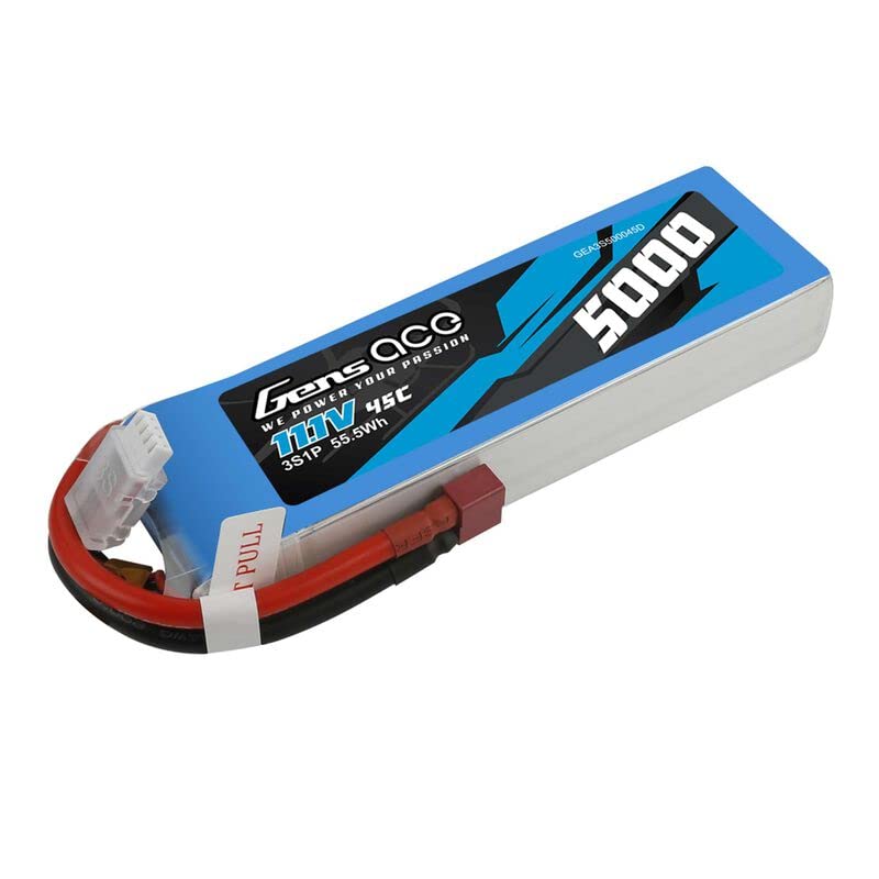 Gens Ace 3S500045D 11.1V 5000mAh, 3S 45C LiPo, Dea