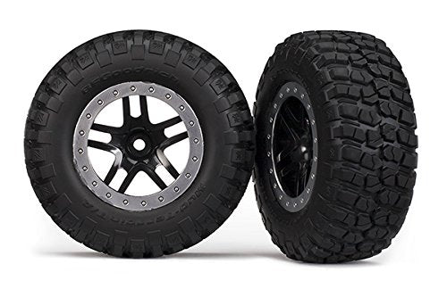 Traxxas 5883 Tires/Wheels, Split-Spoke, Black Satin Chrome Black Wheels: SCT