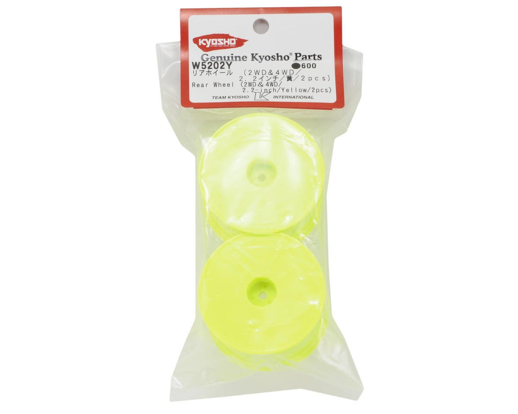 Kyosho W5202Y Rear Wheel 2WD/4WD 2.2" Yellow (2)