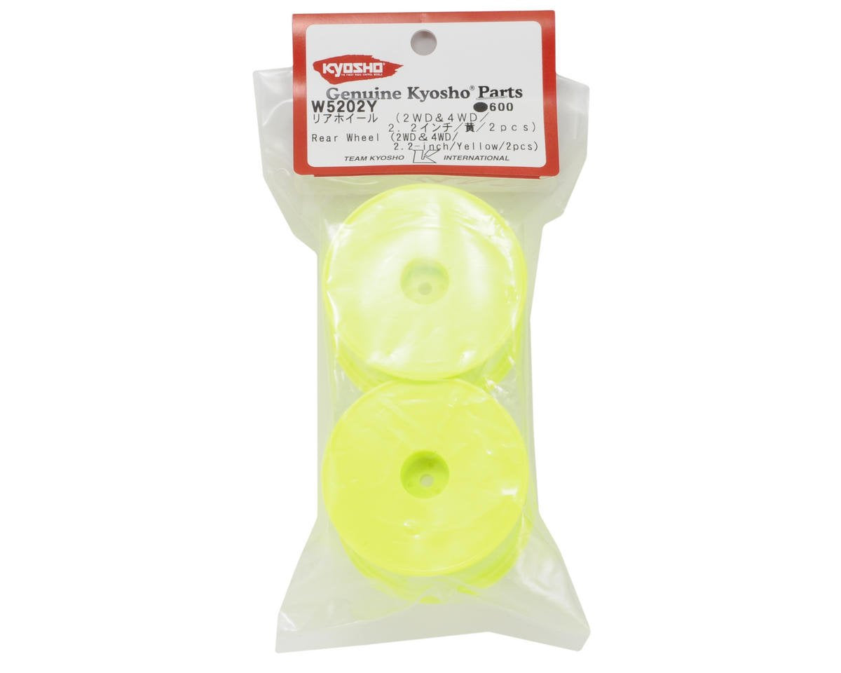 Kyosho W5202Y Rear Wheel 2WD/4WD 2.2" Yellow (2)