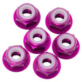 1UP Racing 870303 7075 Aluminum Flanged Locknuts M3, Purple, 6pcs