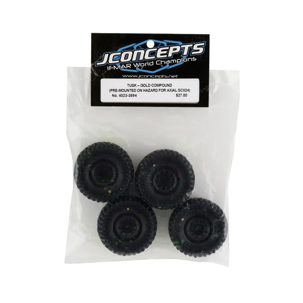 J-Concepts 40233594 Tusk Tire, Gold Cmpnd, Black #3430B Hazard Whl(2)