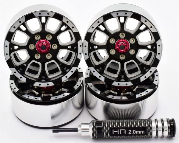 Hot Racing BLW19SLC01 Aluminum Billet 1.9 Beadlock Wheels w/12mm Hex C-style (4)