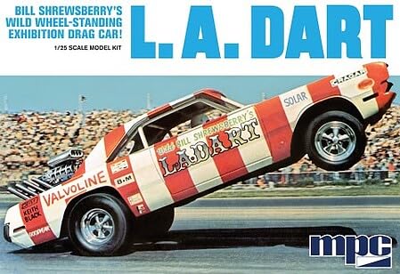 MPC 974 Bill Shrewsberry L.A. Dart Wheelstander 1/25 Model Kit New