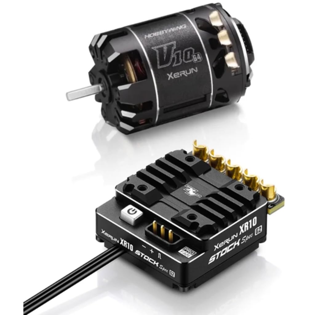 Hobbywing 38020378 Xerun Combo XR10 Stock 2S G2 ESC & V10 G4R 17.5T Motor