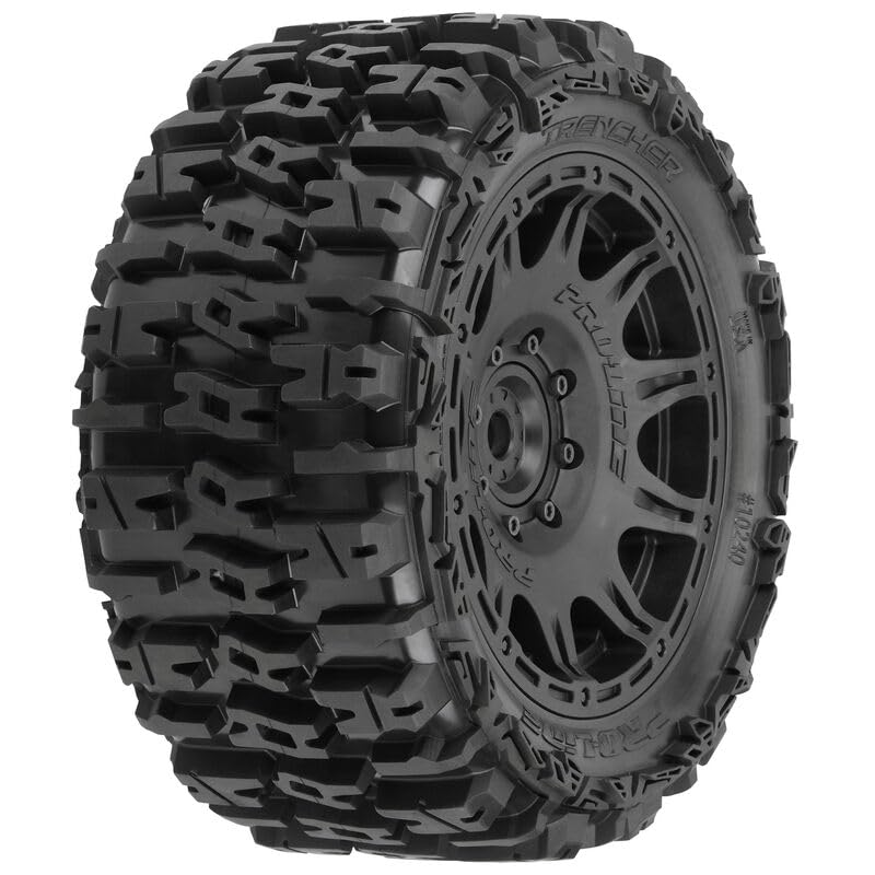 Pro-Line 1024010 1/6 Trencher F/R 5.7” Tires Mounted 24mm Black Raid 8x48 Hex (2)