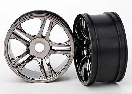 Traxxas 6478 XO-1 Front Split-Spoke Black Chrome Wheels (2)
