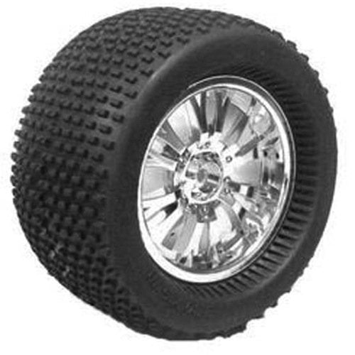 RD Logics 45023C Pre-Mounted Monster Tires Spoke w/ Studs, Chrome Wheels (2)