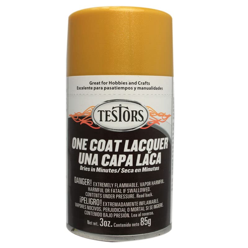 Testors 1839MT One Coat Lacquer Spray Paint - Inca Gold, 3oz.