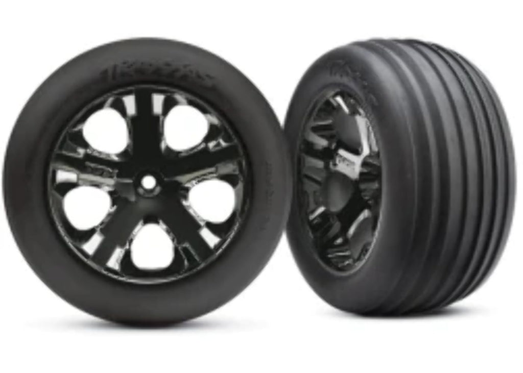Traxxas 3771A Black-Chrome All-Star 2.8 Wheel/Alias Tire/2 Fr Rustler VXL XL5
