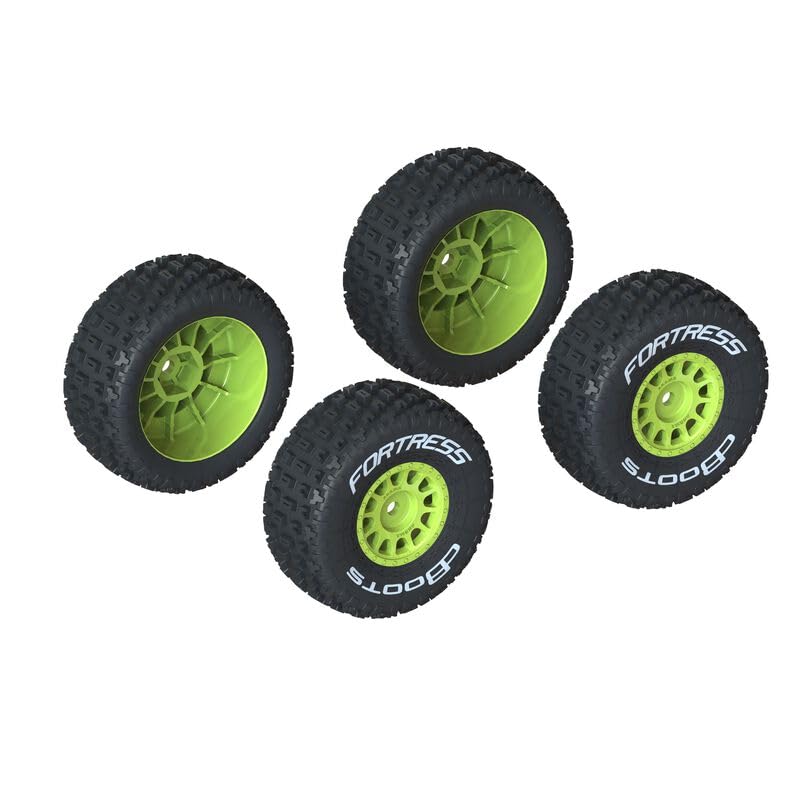 Arrma ARA550115 dBoots 'FORTRESS' Tire Set Glued (Yellow) (2 Pairs)