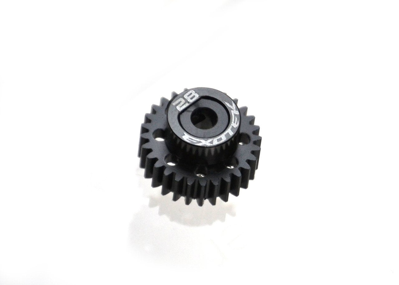 Exotek Racing 1769 Flite 28t 48p Pinion Black Pom with Alloy Collar