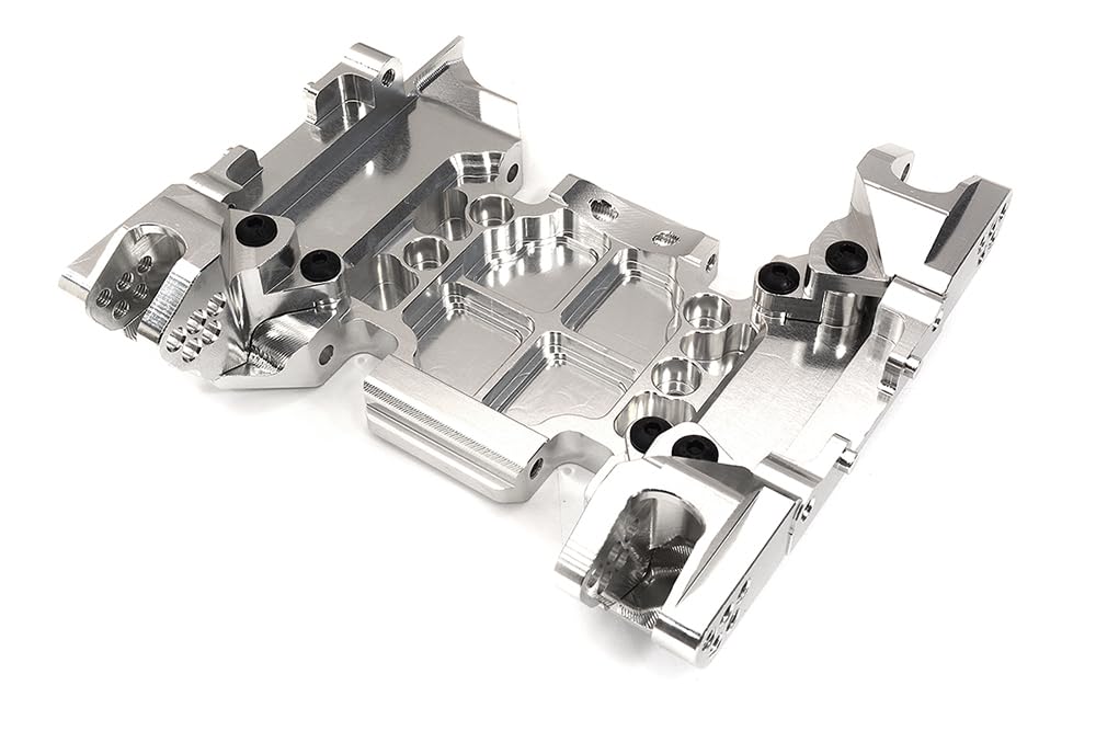 Integy C32570SILVER Billet Machined Center Transmission Gearbox Lower Mount for Axial SCX6 Crawler