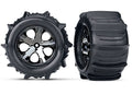 Traxxas 3689 Paddle Tires & All Star Black Chrome Wheels
