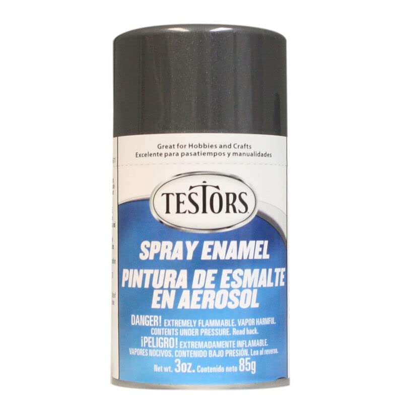 Testors 1253T Enamel Spray Paint, 3oz Graphite Gray Metallic