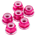 1UP Racing 80548 7075 Aluminum M3 Flanged Locknuts - Pink Shine - 6pcs