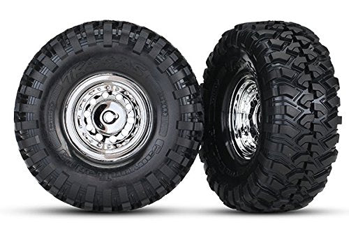 Traxxas 8177 Canyon Trail Tires & 1.9 Chrome Wheels(2): 1/10 TRX-4