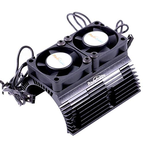 Power Hobby PH1289BLACK Power Hobby Heat Sink w/ Twin Tornado High Speed Fans, for 1/8 Motors, Black