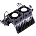 Power Hobby PH1289BLACK Power Hobby Heat Sink w/ Twin Tornado High Speed Fans, for 1/8 Motors, Black