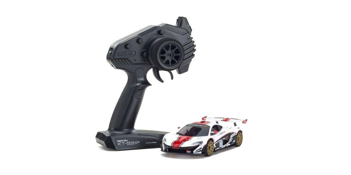 Kyosho 32324WR Mini-Z RWD McLaren P1 GTR RTR, White/Red