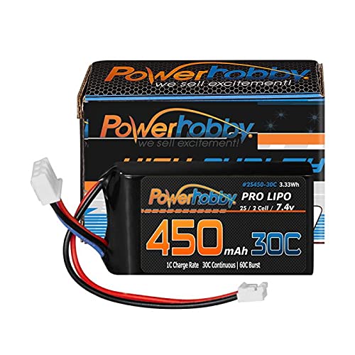 Power Hobby 2S45030CPH20 2S 450mAh 30C Upgrade Lipo Battery for Axial SCX24