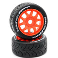 Power Hobby PHT2402-MO 1/8 GT Phantom Belted Mounted Tires, Medium Compound, 17mm Orange Wheels