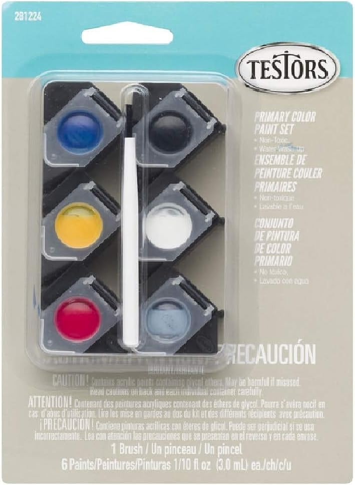 Testors 281224 Acrylic Paint Pods 6 Piece Set, Primary Colors