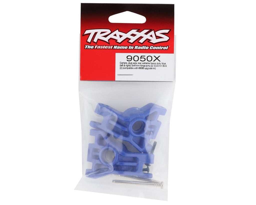Traxxas 9050X Carriers, Stub Axle, Rear, Extreme Heavy Duty, Blue (Left & Right)