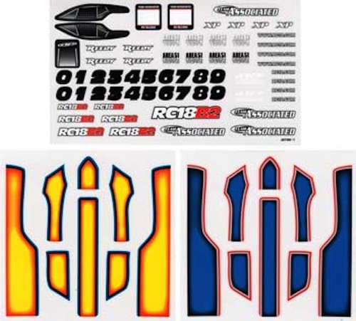 Team Associated 21411 Decal Sheet: 18B2