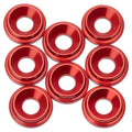 1UP Racing 820509 7075 LowPro Countersunk Washers, M3, Red, 8pcs