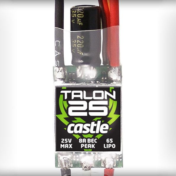 Castle Creations 010-0128-00 Talon 25-Amp 25V ESC w/8-Amp BEC