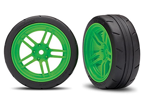 Traxxas 8373G Tires/Wheels (Split-Spoke Green Wheels, 1.9' Response Tires)