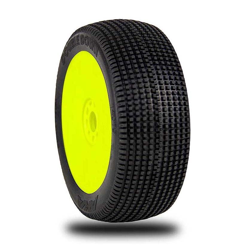 AKA 14019XRY 1/8 Double Down, Soft Evo Whl Mnt Yellow:BX