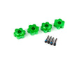 Traxxas 8956G Wheel Hubs, Hex, Aluminum (Green-Anodized) (4)/ Screw Pins (4)
