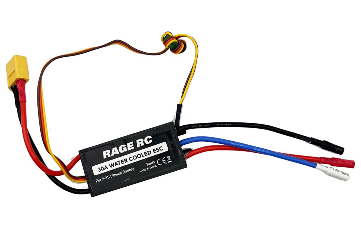 Rage R/C RGRB1435 30A Water-Cooled BL ESC w/Reverse (XT60); BM EX BL