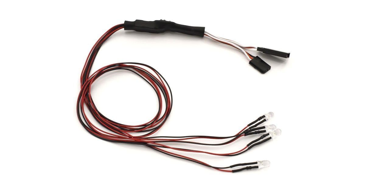 Kyosho 97054-4CR LED Light Unit(F5/4Bulbs/L=400 /Clear&Red)