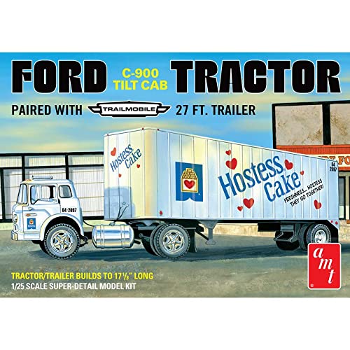 AMT 1221 1/25 Ford C600 Hostess Truck with Trailer Model Kit