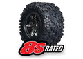 Traxxas 7772X X-Maxx Maxx AT Tires Black Wheels 8.0x4.0 Foam (2)
