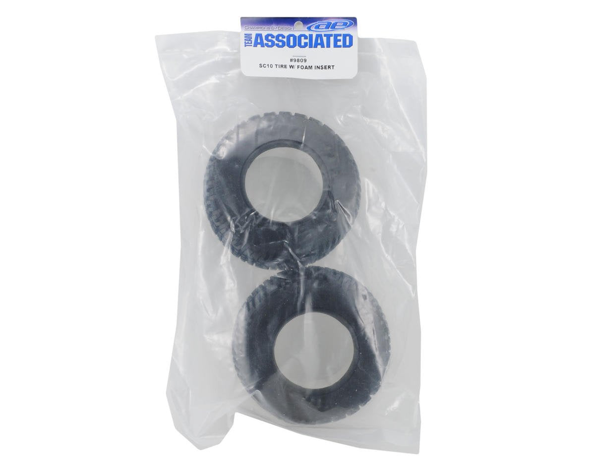 Team Associated 9809 Short Course Truck Tires (2) with Foam Inserts: SC10