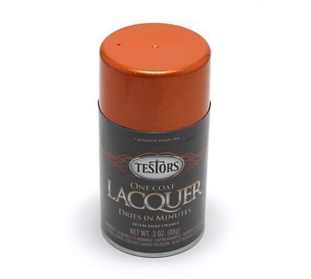 Testors 1831MT One Coat Lacquer Spray Paint - Fiery Orange, 3oz