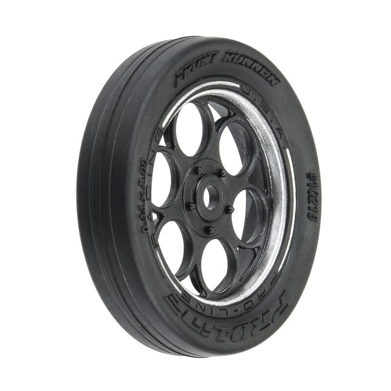Pro-line Racing 1021910 1/16 Front Runner Front Tires MTD 8mm Black/Silver (2): Mini Drag