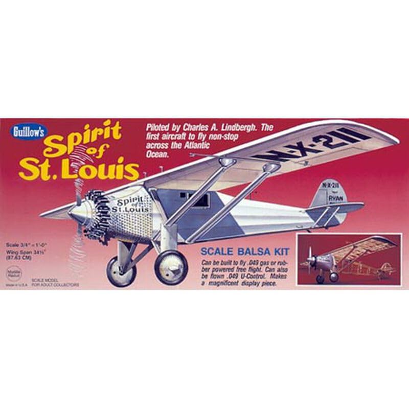 Guillow 807 Spirit of St. Louis Laser Cut 1/16 Scale Model Kit