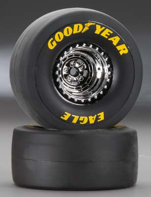 Traxxas 6973 NHRA Funny Car Rear Slick Tires Chrome Wheels S1 (2)