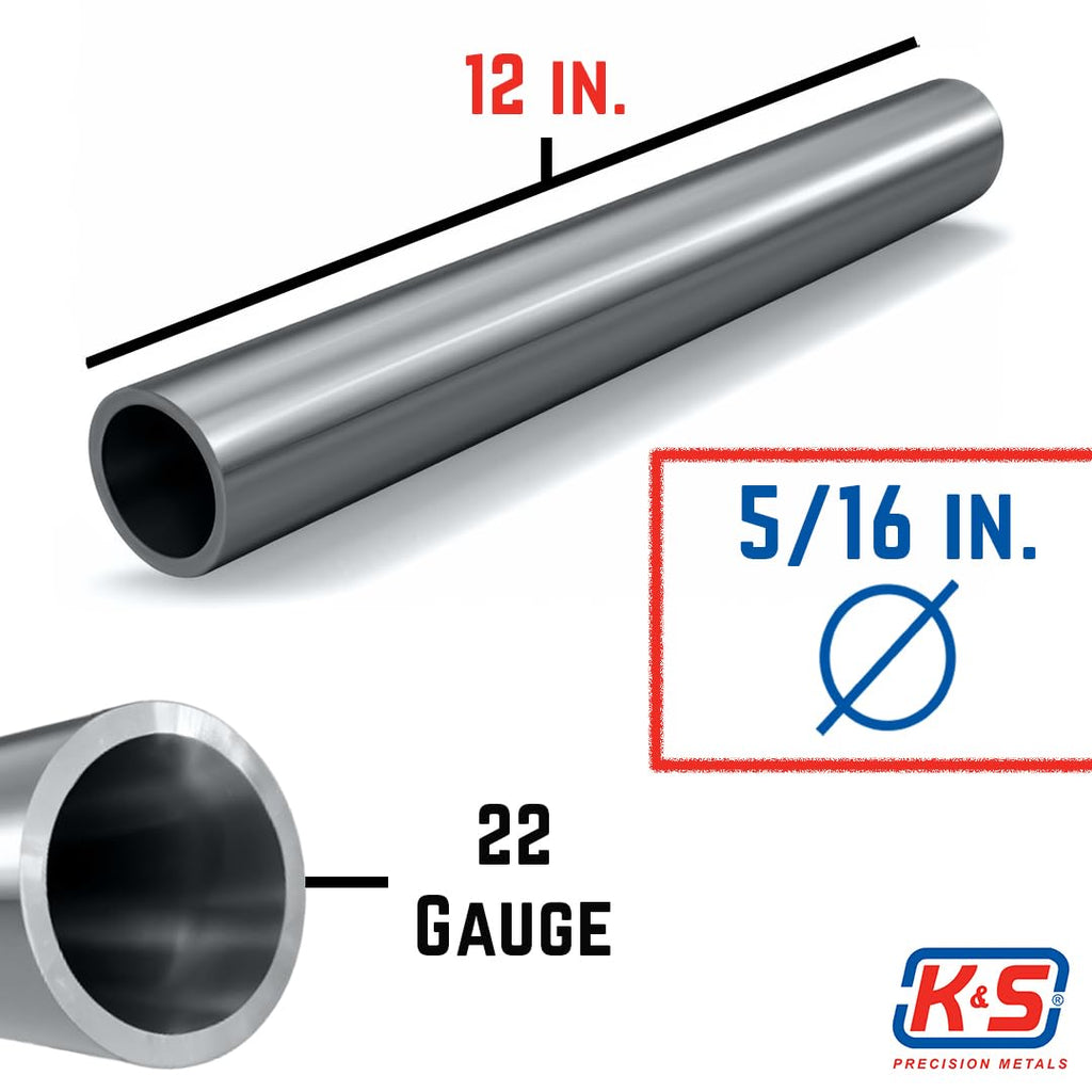 K & S Precision Metals 87123 Round Stainless Steel Tube