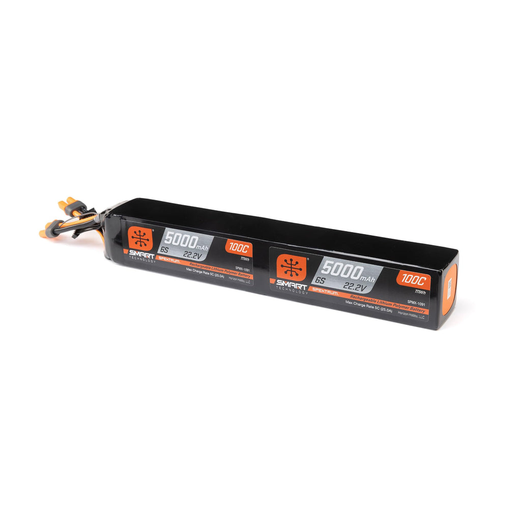 Spektrum SPMX-1091 22.2V 5000mAh 6S X2 100C Smart LiPo Battery: Dual IC5
