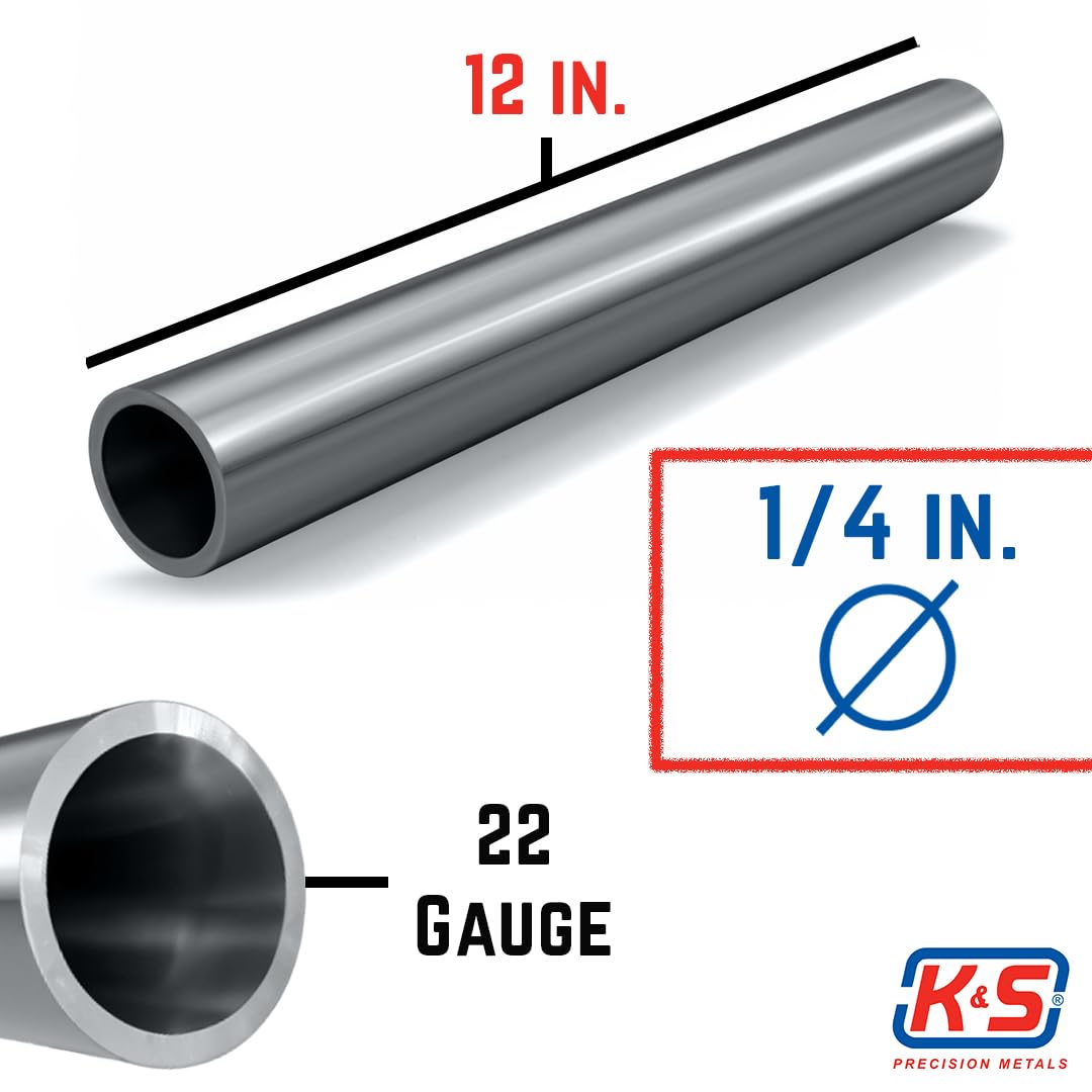 K & S Precision Metals 87123 Round Stainless Steel Tube