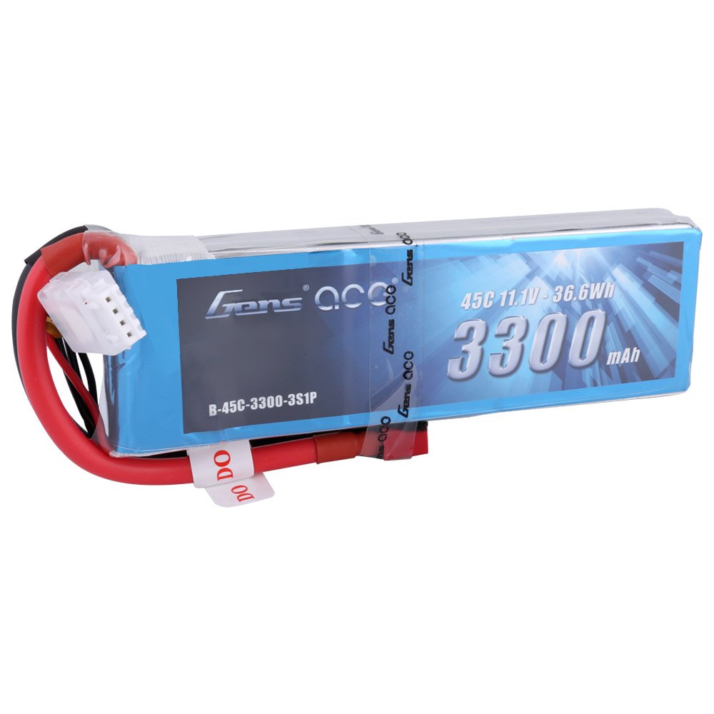 Gens Ace 33003S45D 3300mAh 11.1V 45C 3S1P Lipo Battery Pack w/ Deans