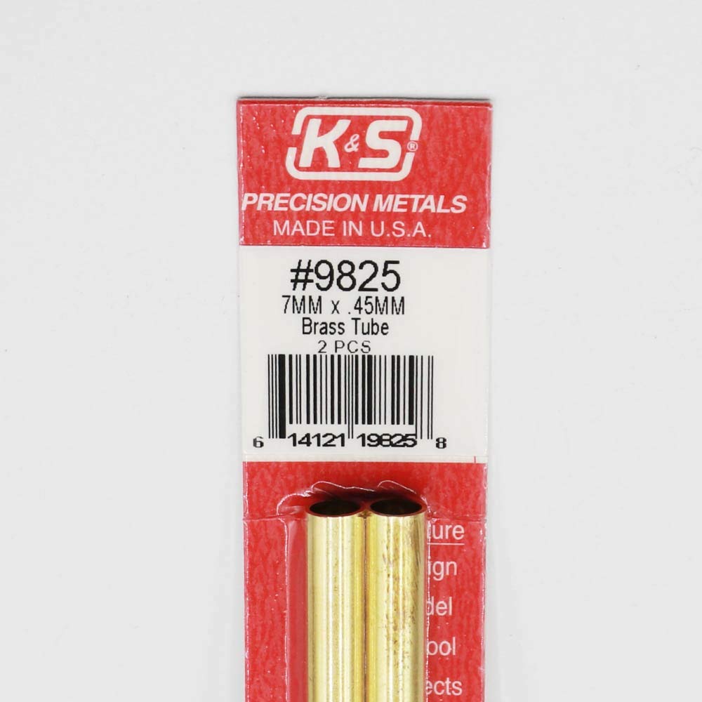 K&S 9821 Round Brass Tube, 3mm OD x 0.45mm Wall x 300mm Long, 4 Pieces, Made in The USA