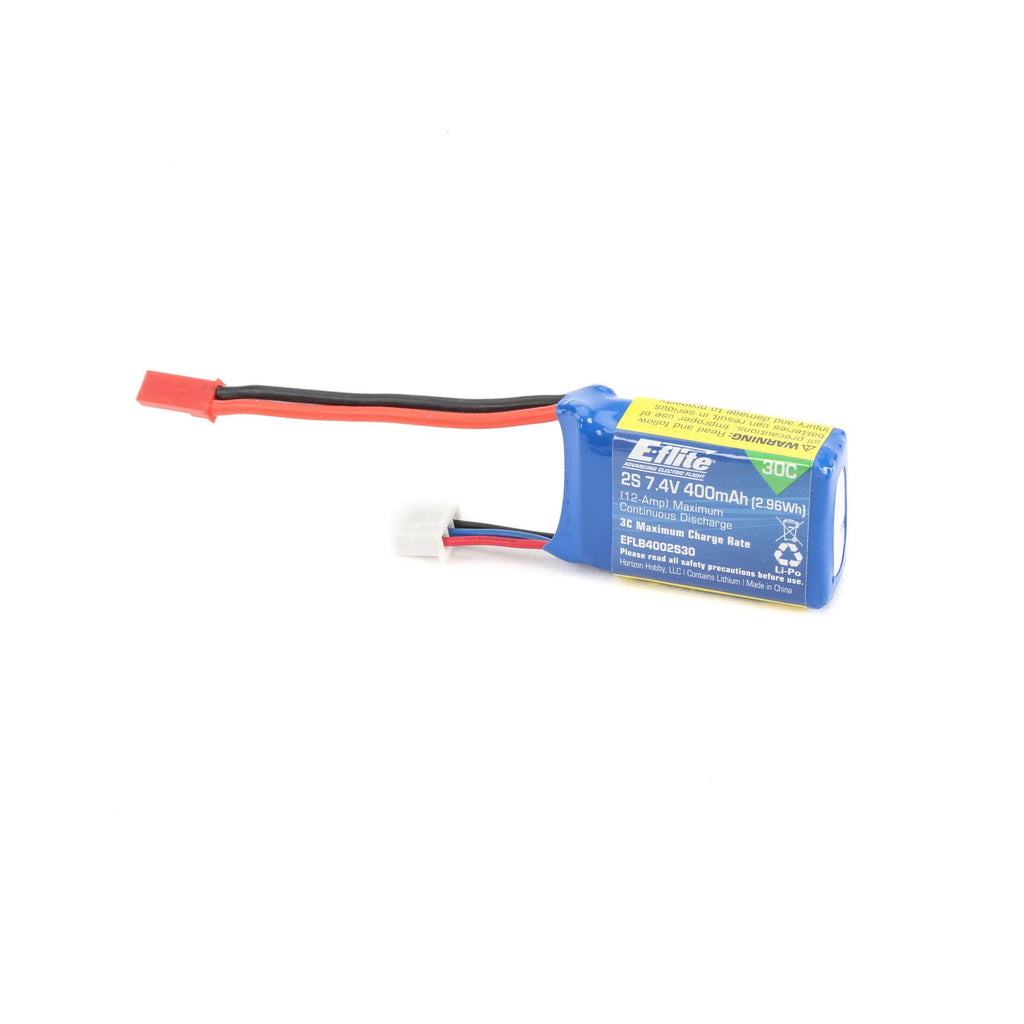 E-Flite EFLB4002S30 LiPo Battery 400mAh 2s-Cell 7.4v/Volt JST Blade Apache AH-64